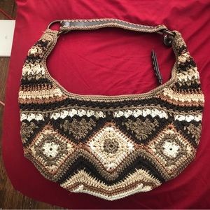 The Sak Crochet Brown Shoulder Purse - new - never used.